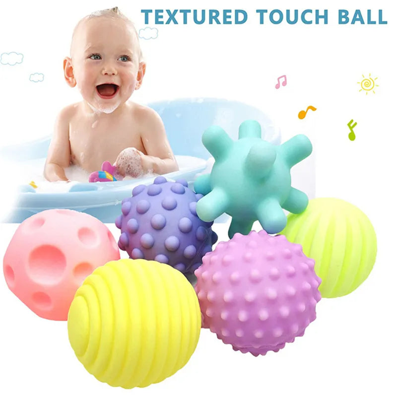 Kids 6 Pcs Baby's Tactile Senses Touch Hand Training Massage Soft Ball Toy