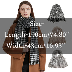 Women Tassel Plaid Headdress Warm Scarf