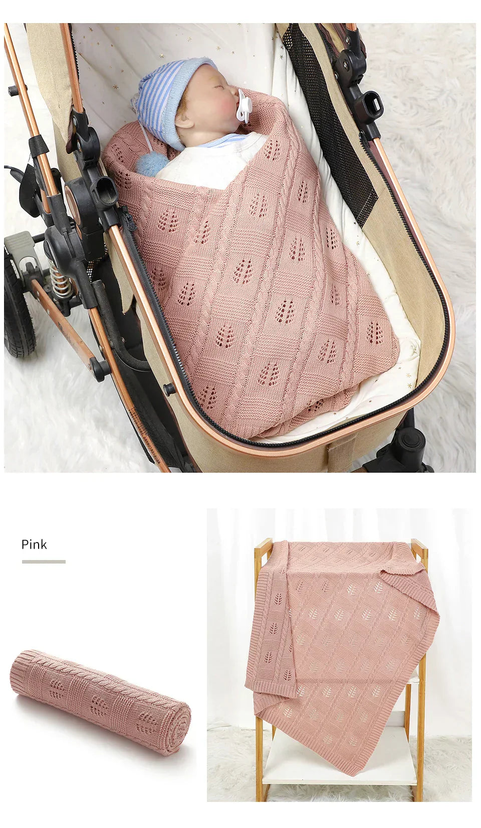 Baby Newborn Swaddle Wrap Knit Blankets