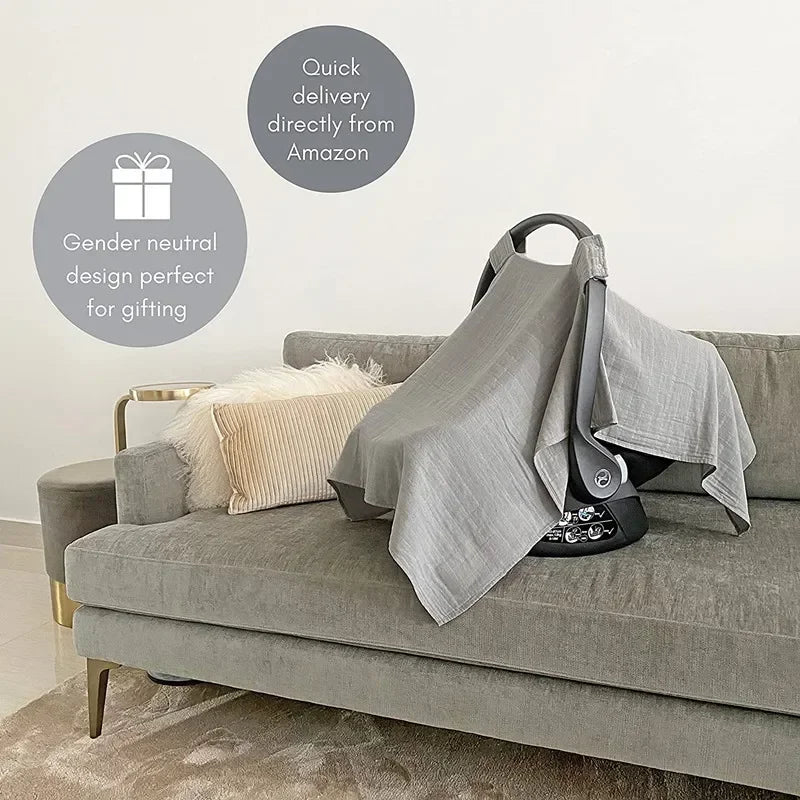 Baby Safety Seat Organic Cotton Sun Shade Windproof Cover