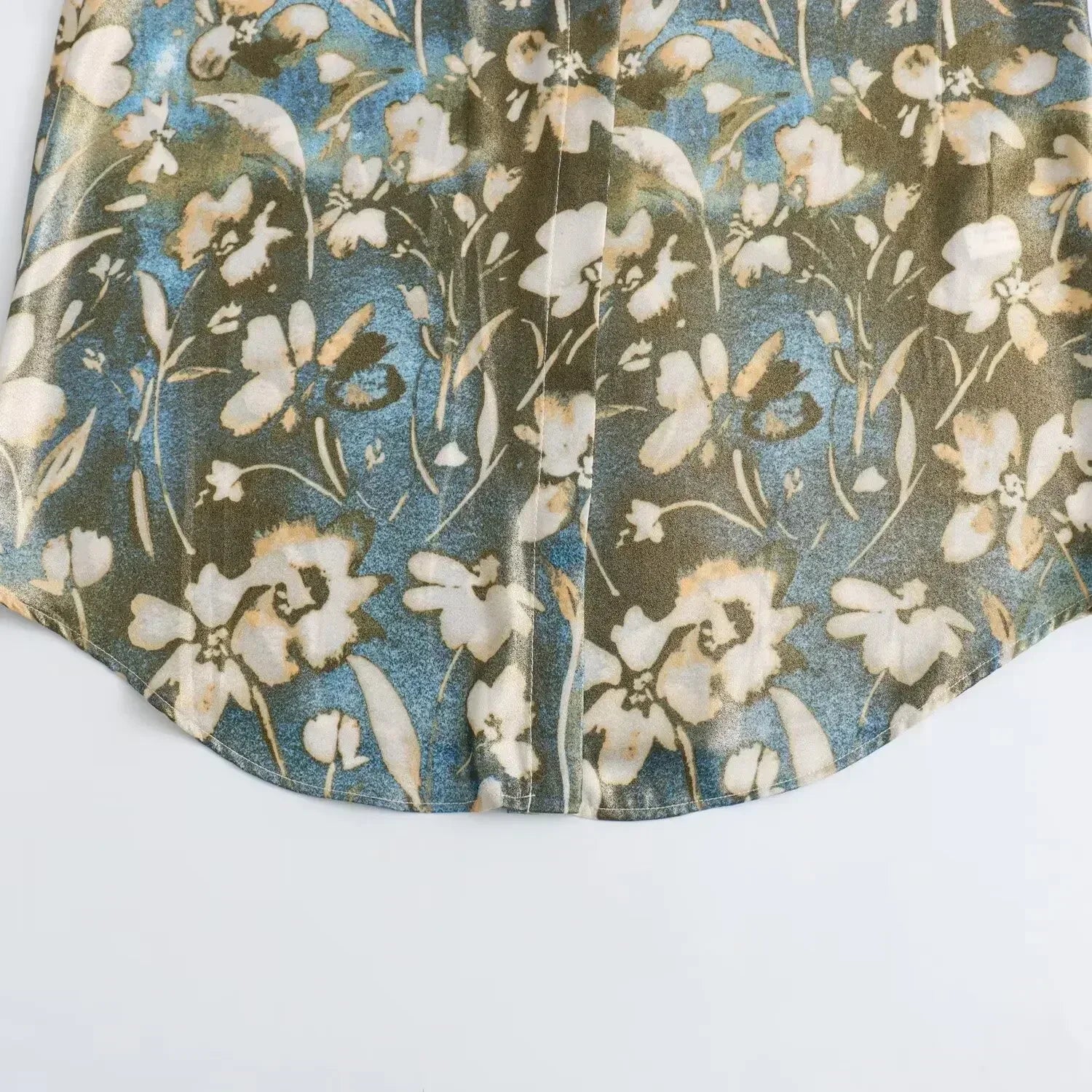 Women Casual Printed Pleated Skirt Co Ords Suit