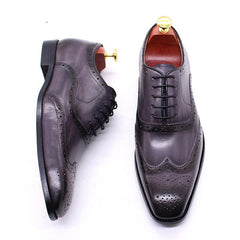Men Genuine Calf Leather Oxford Formal Shoes