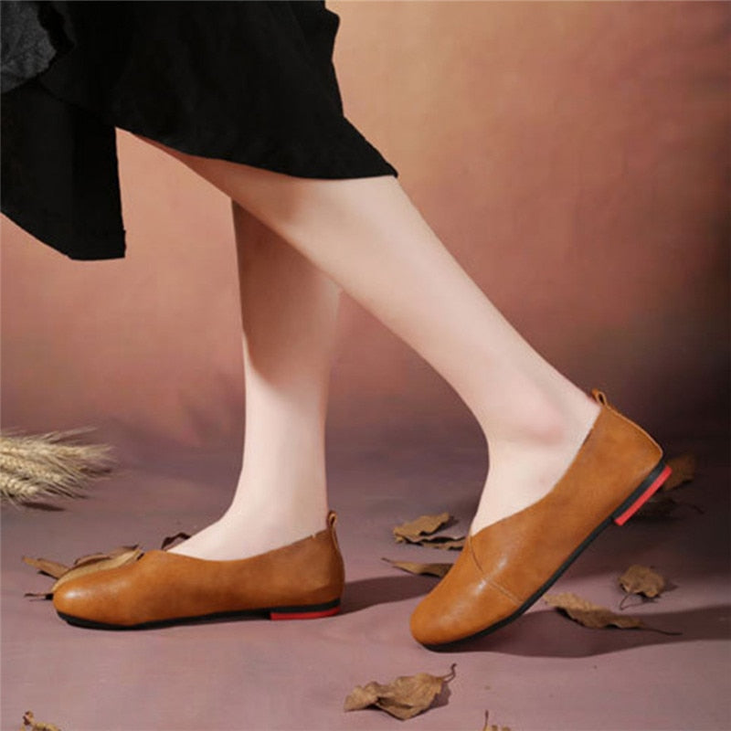 Woman Leather Hand Sewn Loafers
