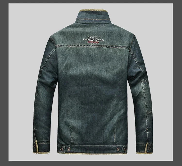 Men Casual Denim  Multi-pockets Jacket