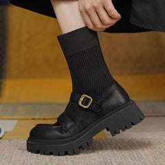 Women Platform Heeled Mary Jane Dress Shoes
