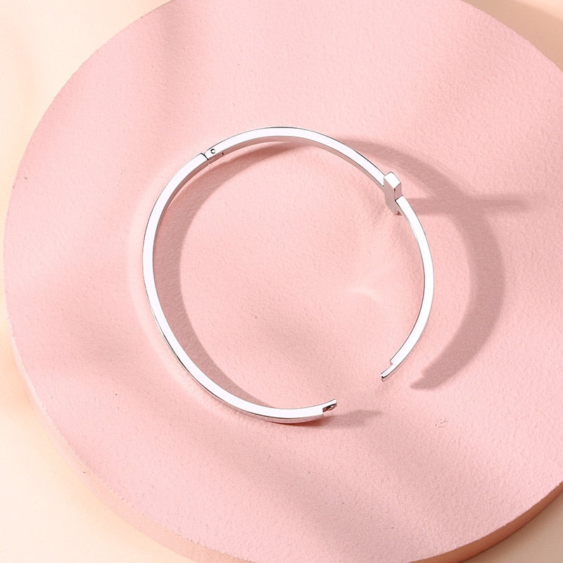 Women Cuff Bangles Cross Crystal Bracelets