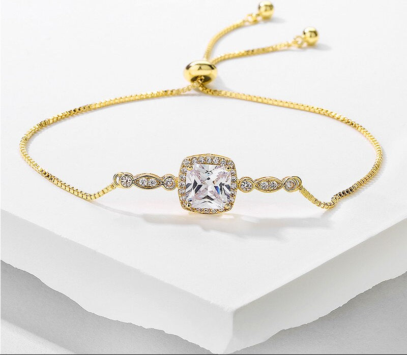 Women Elegant CZ Rose Gold Bracelets