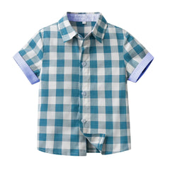 Kids Boys Shirts Short Sleeve Cotton Shirts