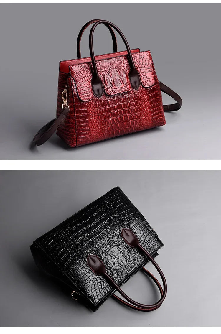 Womens Genuine Crocodile Leather HandBag
