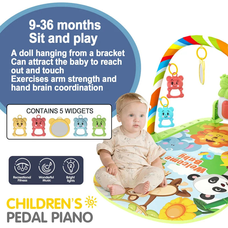 Baby Newborn Toddler Pedal Piano Musical Fitness Gym Play Mat
