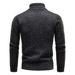 Men Winter Pullover Fleece Turtleneck Sweater
