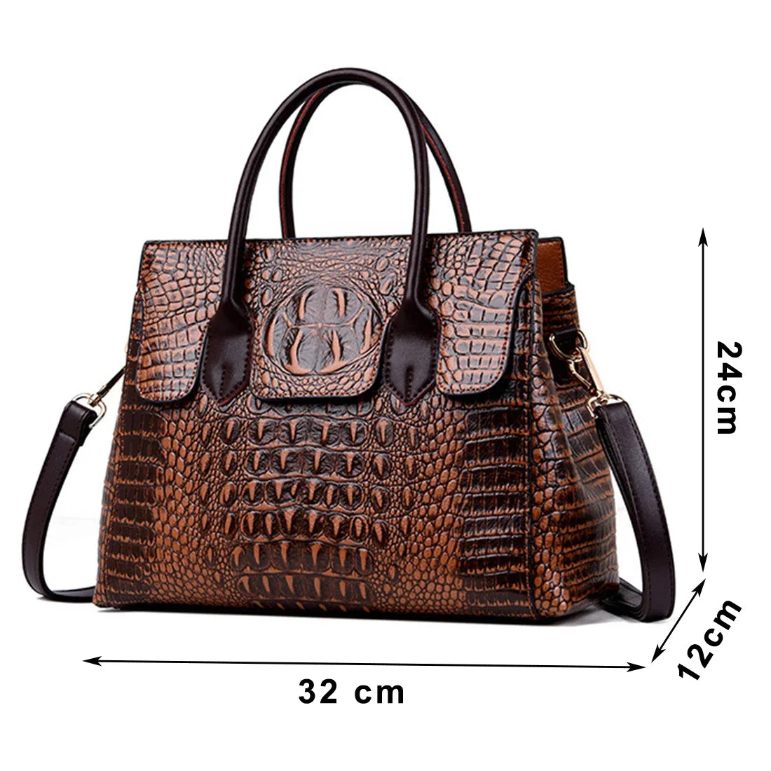 Womens Genuine Crocodile Leather HandBag