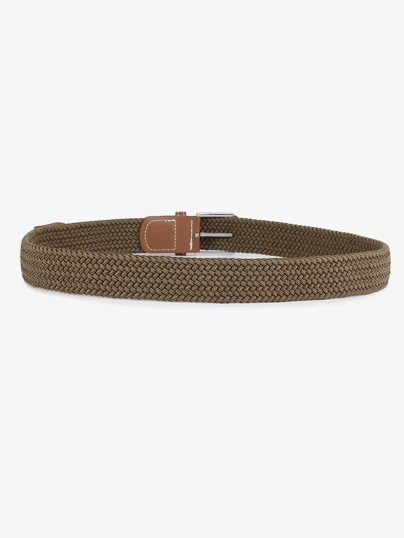Women Canvas Elastic Fabric Woven Stretch Multicolored Braided Belts