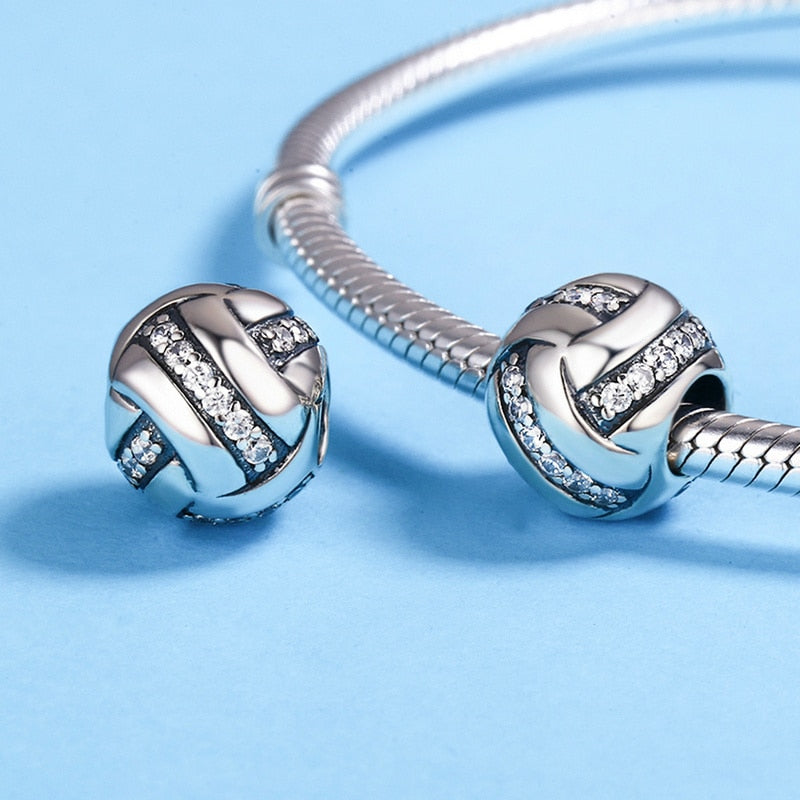 Sterling Silver 925 Ball Series Charm Pendant Fit Bracelet