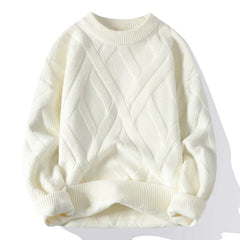 Men Casual Round Neck Loose-fit Knitted Pullover Sweaters