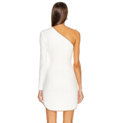 Women Bodycon Off Shoulder Long Sleeve Evening Dress