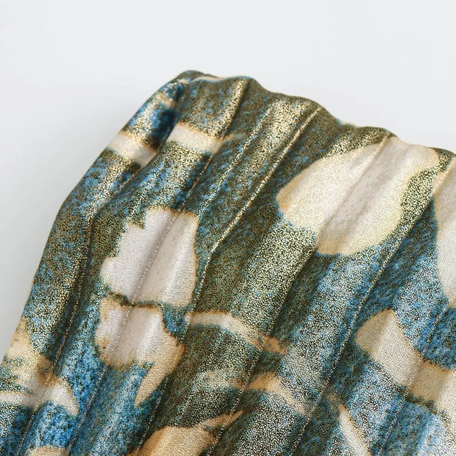 Women Casual Printed Pleated Skirt Co Ords Suit