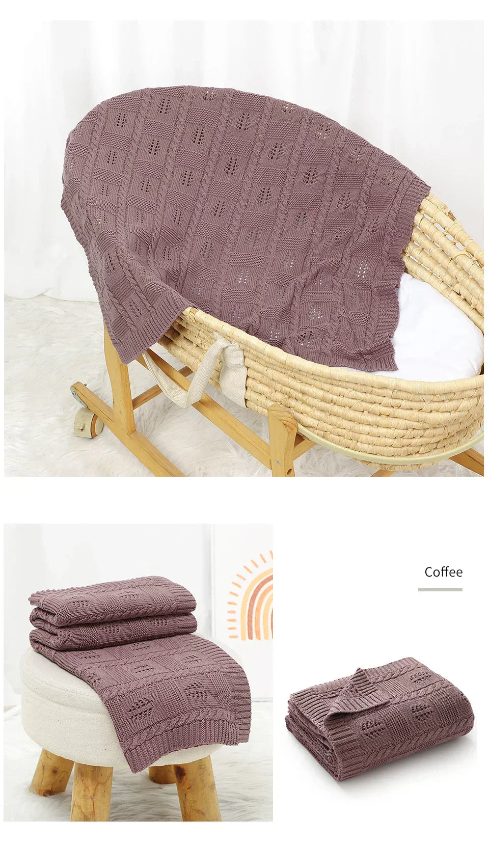 Baby Newborn Swaddle Wrap Knit Blankets