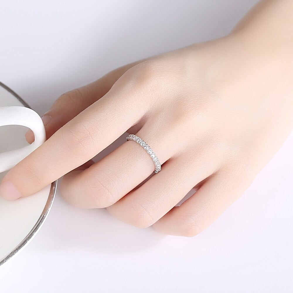 Sterling Silver 925 Cubic Zirconia Band Rings