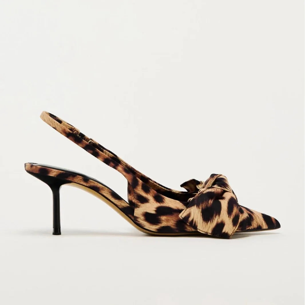 Women Summer Leopard Print Pointed High Heels