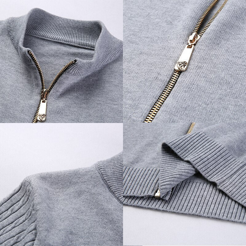 Mens Knitted Slim Fit Cardigan Sweater