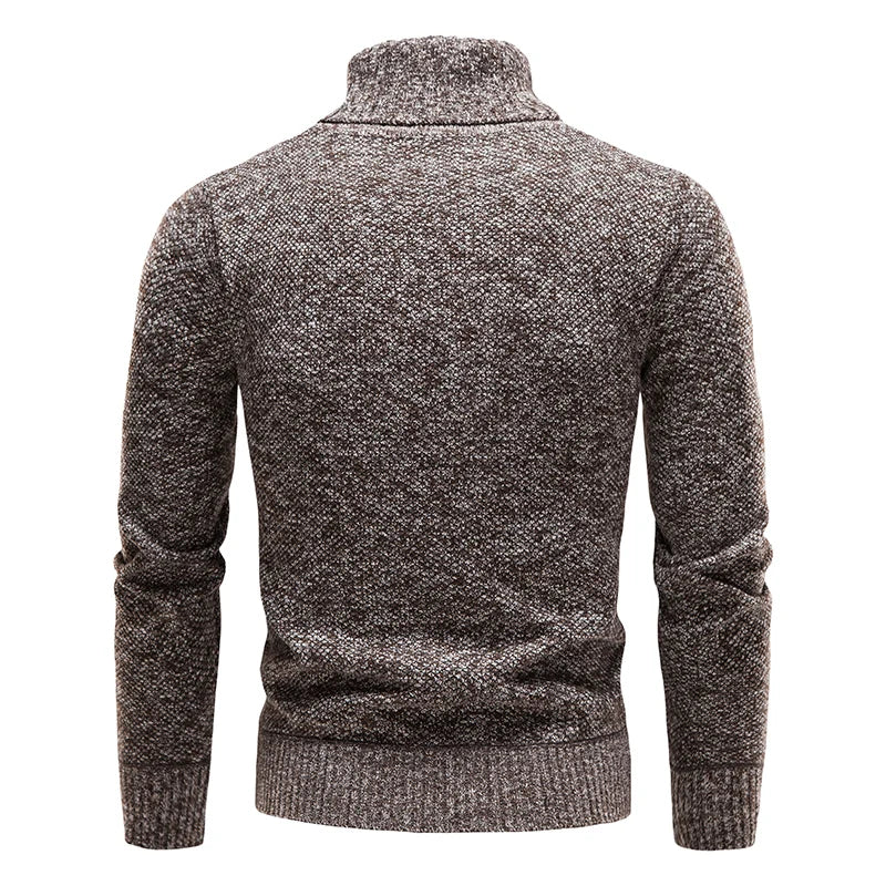 Men Winter Pullover Fleece Turtleneck Sweater
