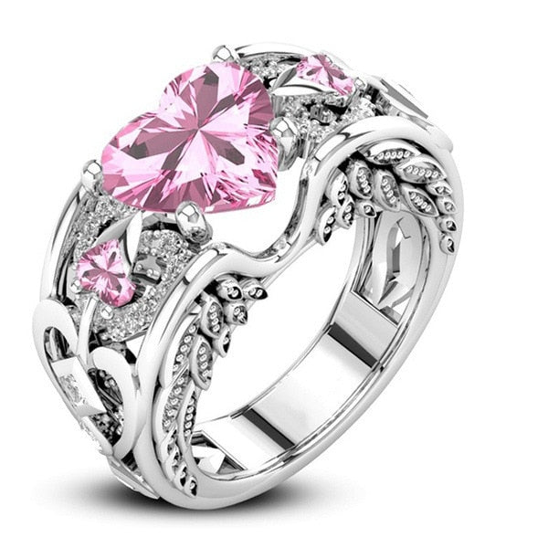 Women Multicolor Heart shape Zircon Ring