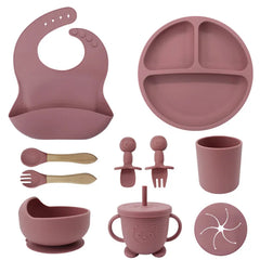 Baby Kids Silicone Feeding Utensils 10 Piece Set
