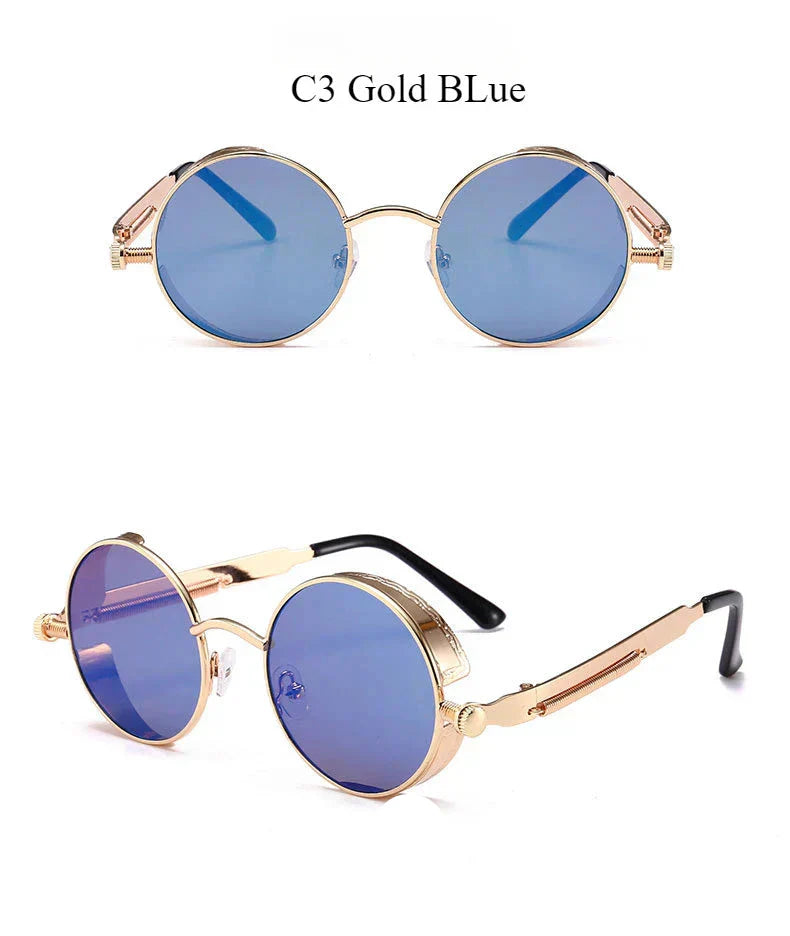 Women Vintage Round Metal Frame Sunglass UV400