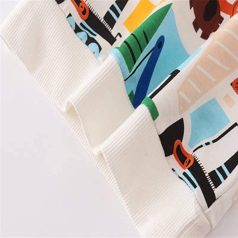 Kids Boys Cars Print Long Sleeve Pullover Sweats