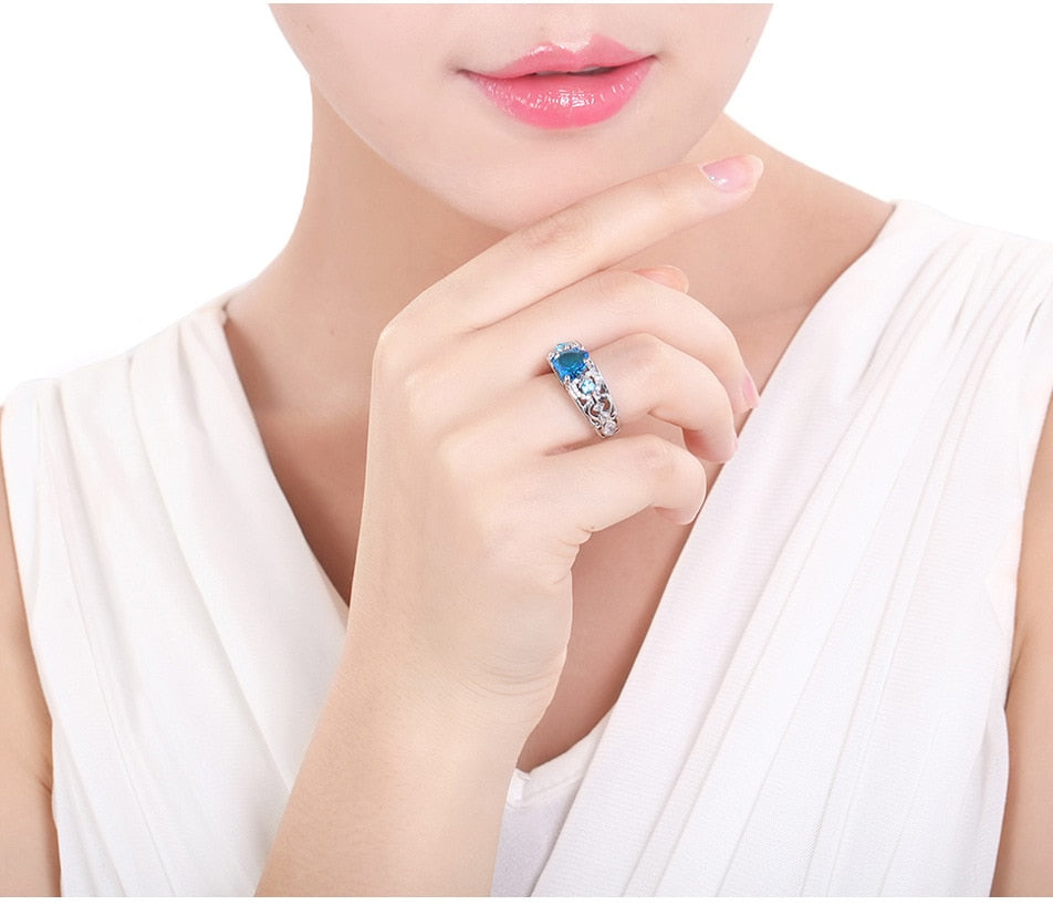 Women Multicolor Heart shape Zircon Ring