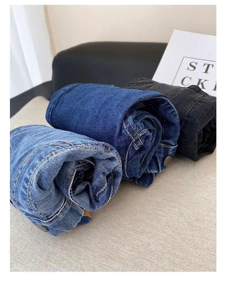 Kids Boys Elastic Loose Thin Long Jeans