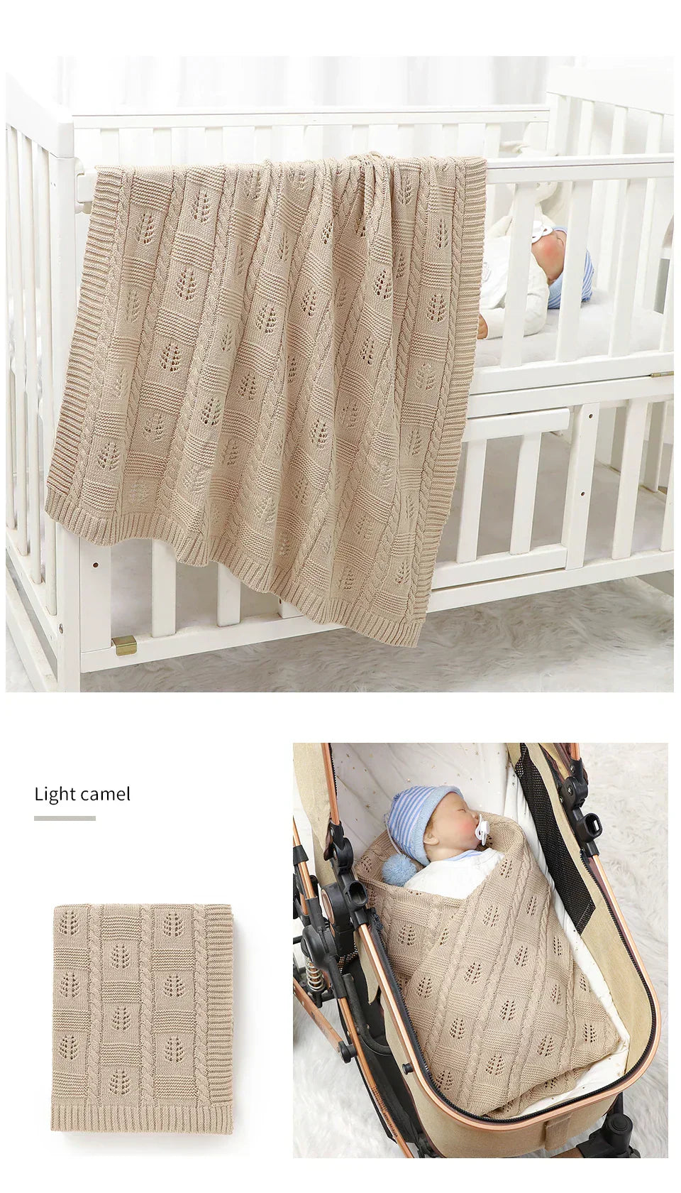 Baby Newborn Swaddle Wrap Knit Blankets