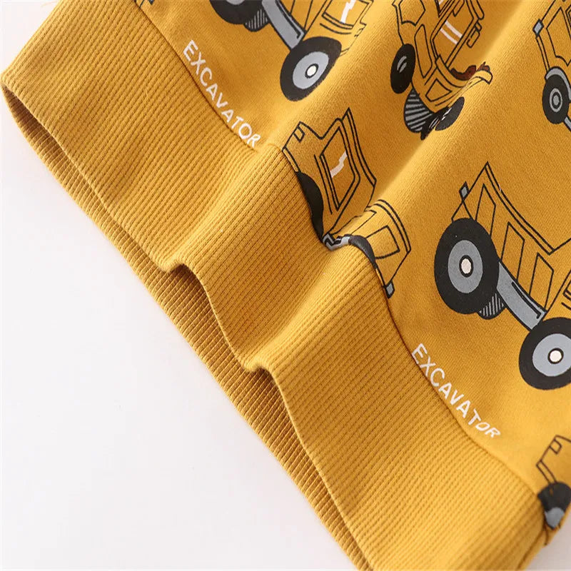 Kids Boys Cars Print Long Sleeve Pullover Sweats