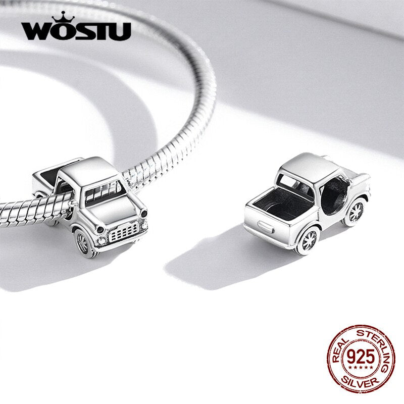 Sterling Silver 925 Colorful Enamel Pendant Car Charms
