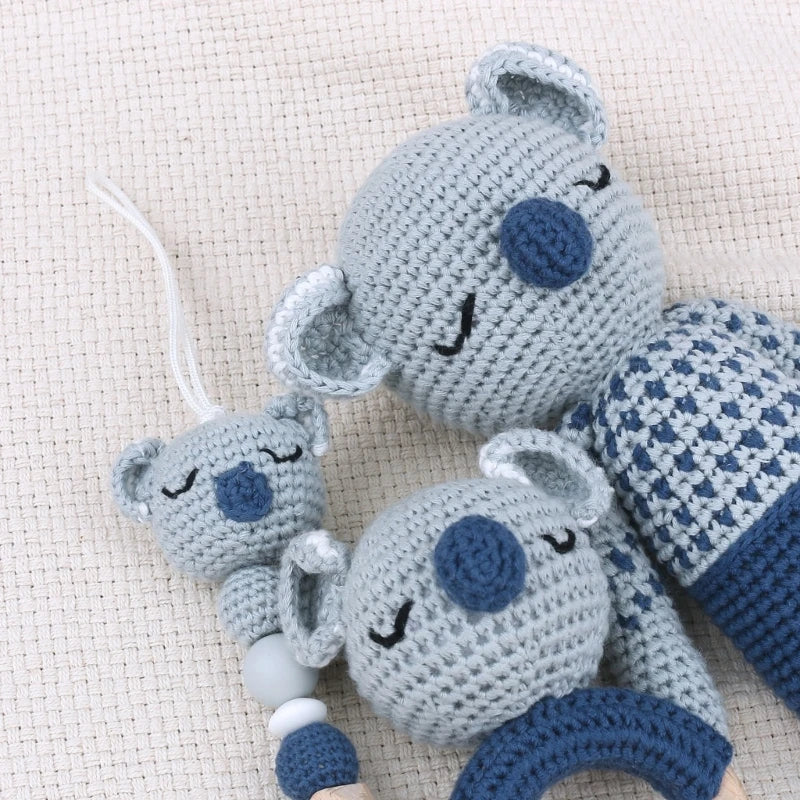 Baby Koalas Pacifier Clip Crochet Chain Clips Set