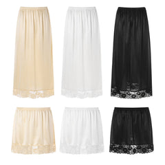 Women Basic Anti-Glare Lace Inner Half Slip