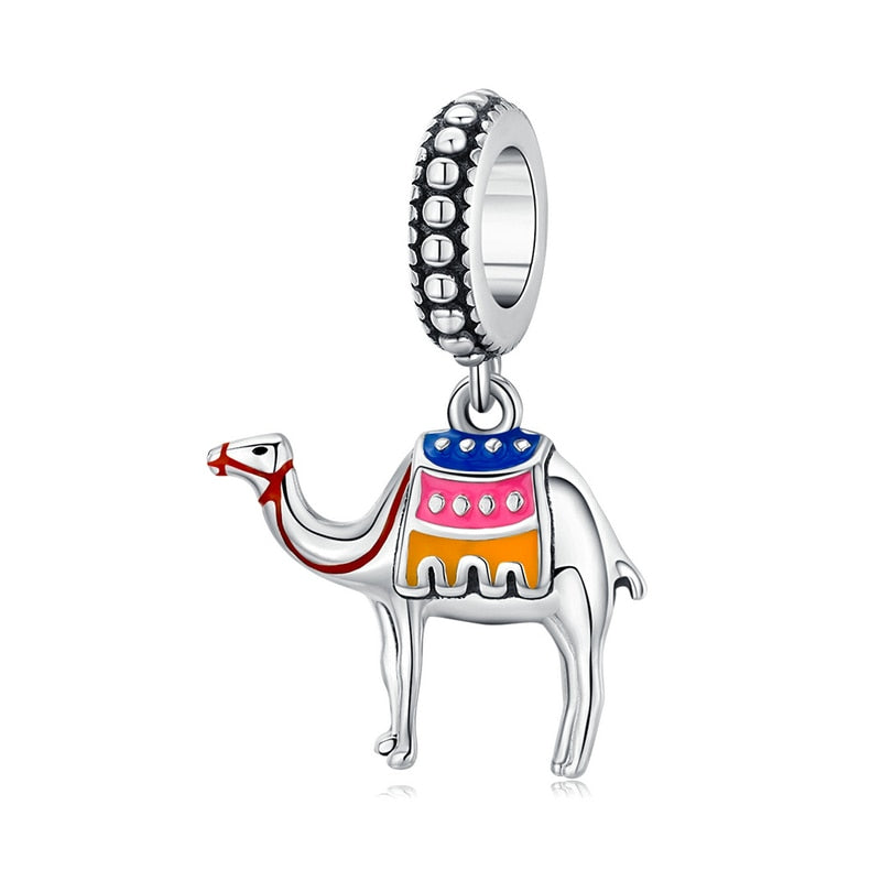 Sterling Silver 925 Colorful Enamel Pendant Car Charms