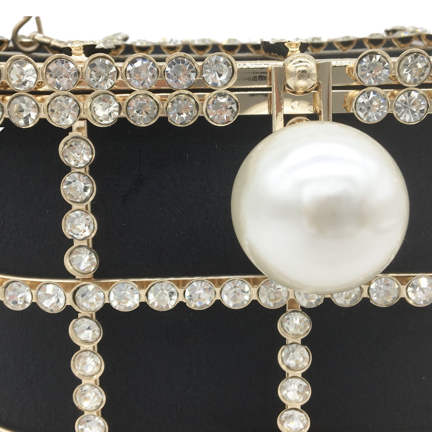 Accessories Women Boutique Pearl Crystal Top-Handle Bucket Bag