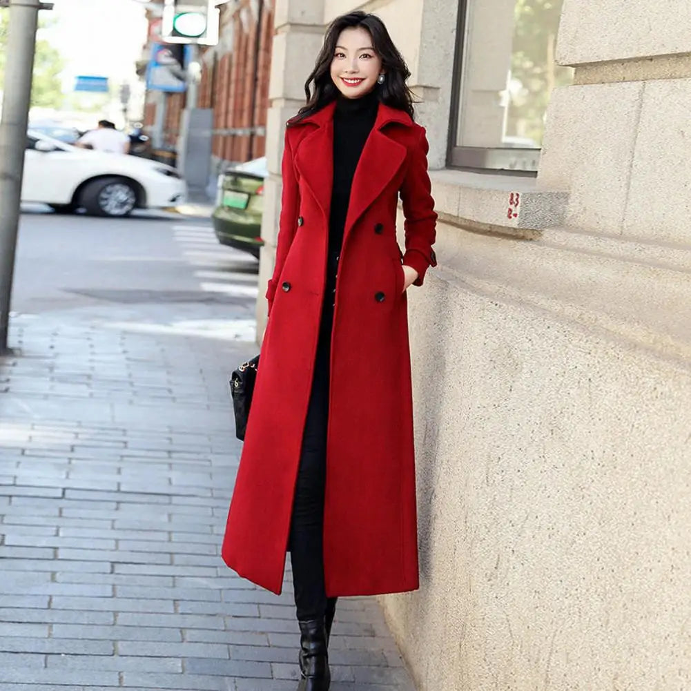 Women Winter Sleek Trench Overcoat