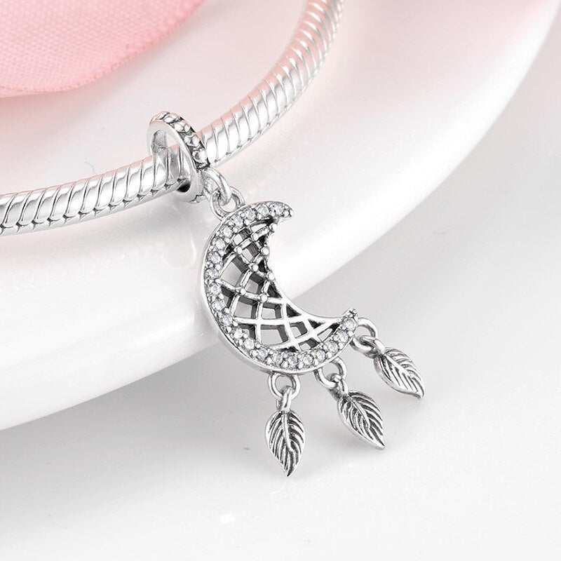 Women Accessories 925 Sterling Silver Ribbon Chocolate Heart Bead Bracelet