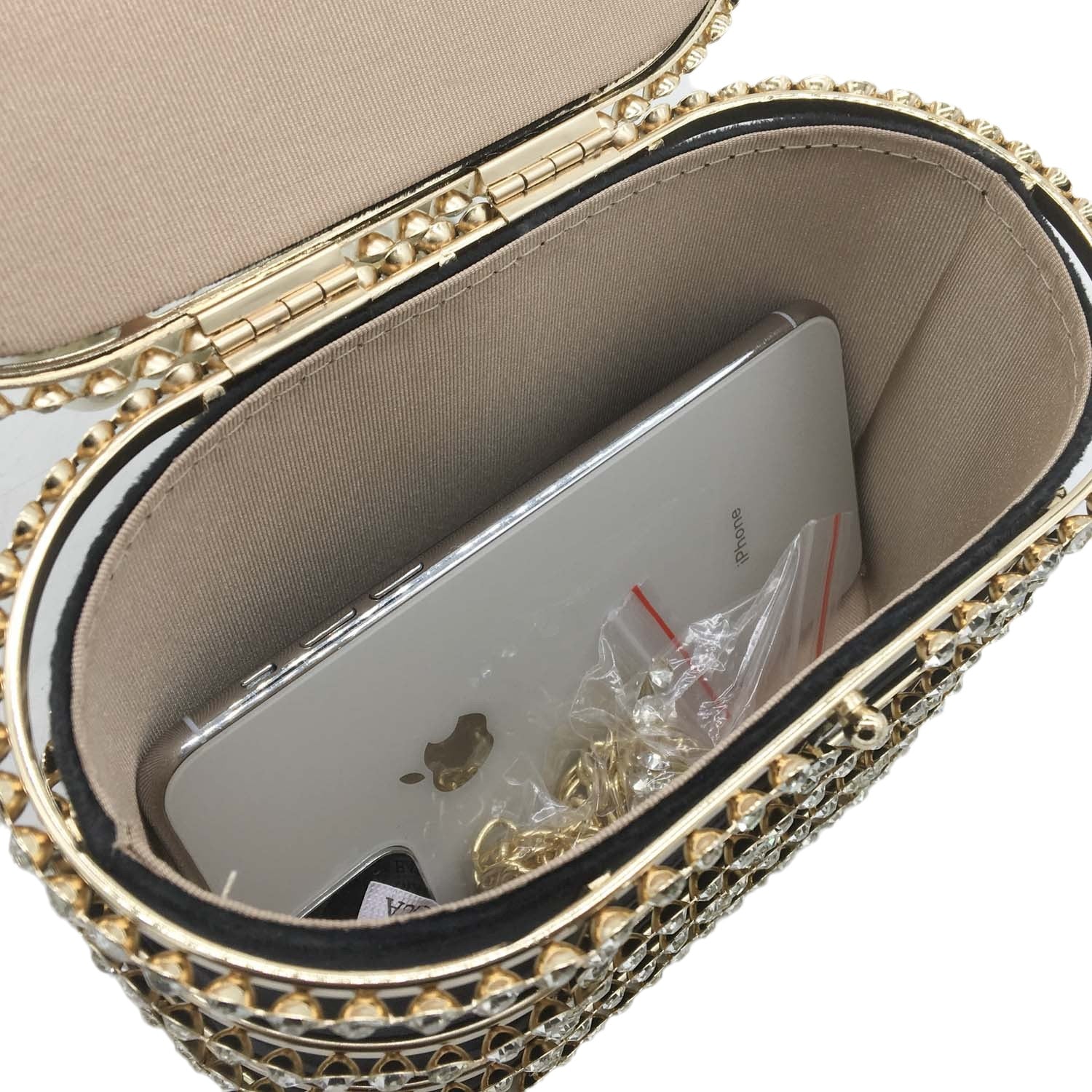 Accessories Women Boutique Pearl Crystal Top-Handle Bucket Bag