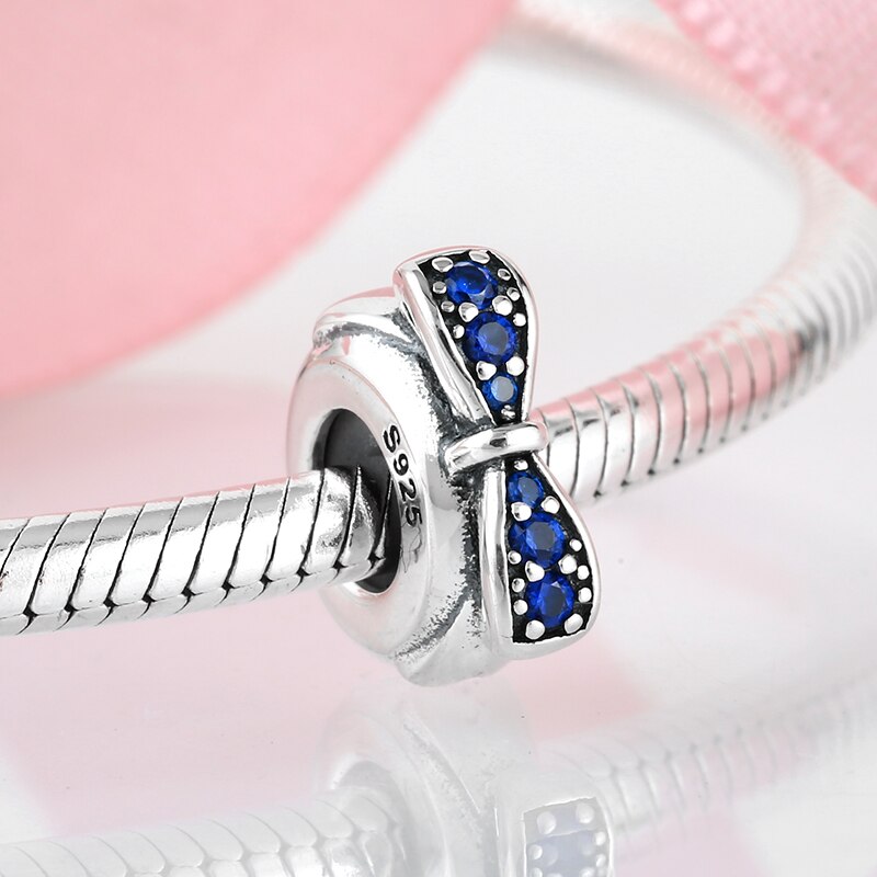 Women Accessories 925 Sterling Silver Ribbon Chocolate Heart Bead Bracelet