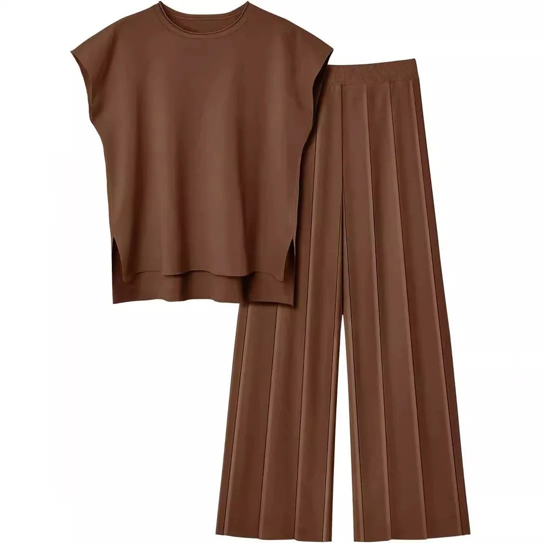Women Casual Sleeveless Sweater Co Ord Suit