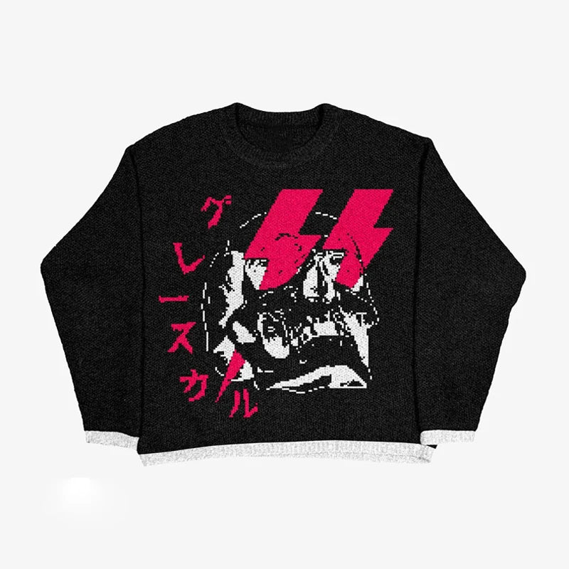 Women Anime Knit Vintage Cashmere Sweater