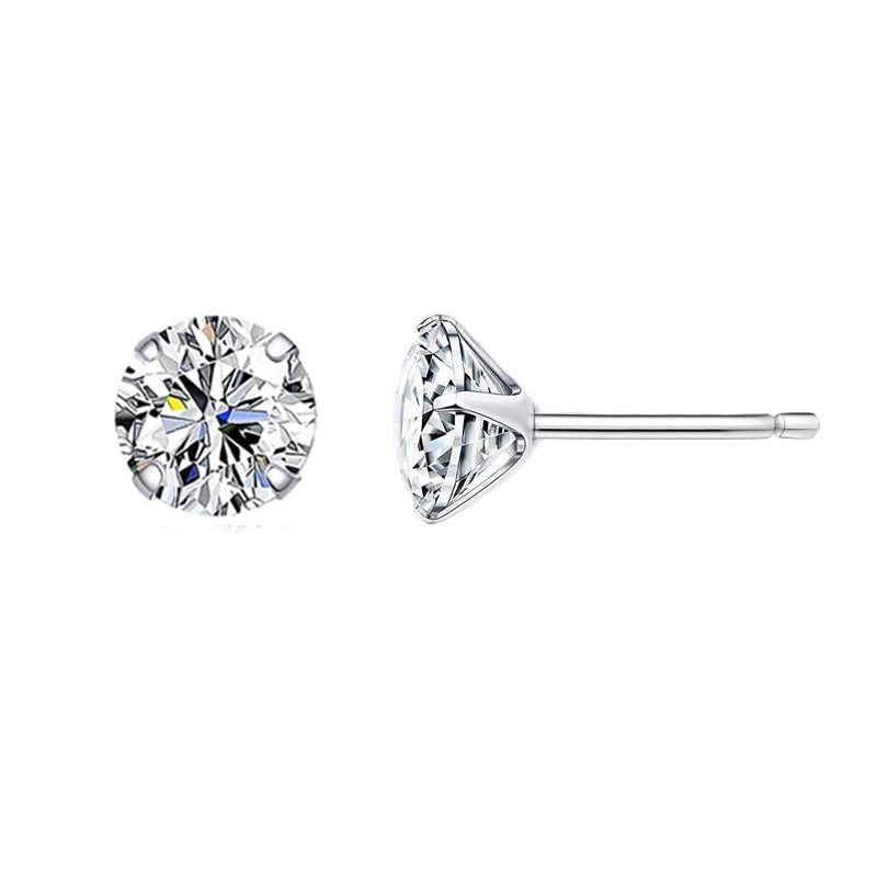 Sterling Silver 925 Platinum Cubic Zirconia Hypoallergenic Earrings