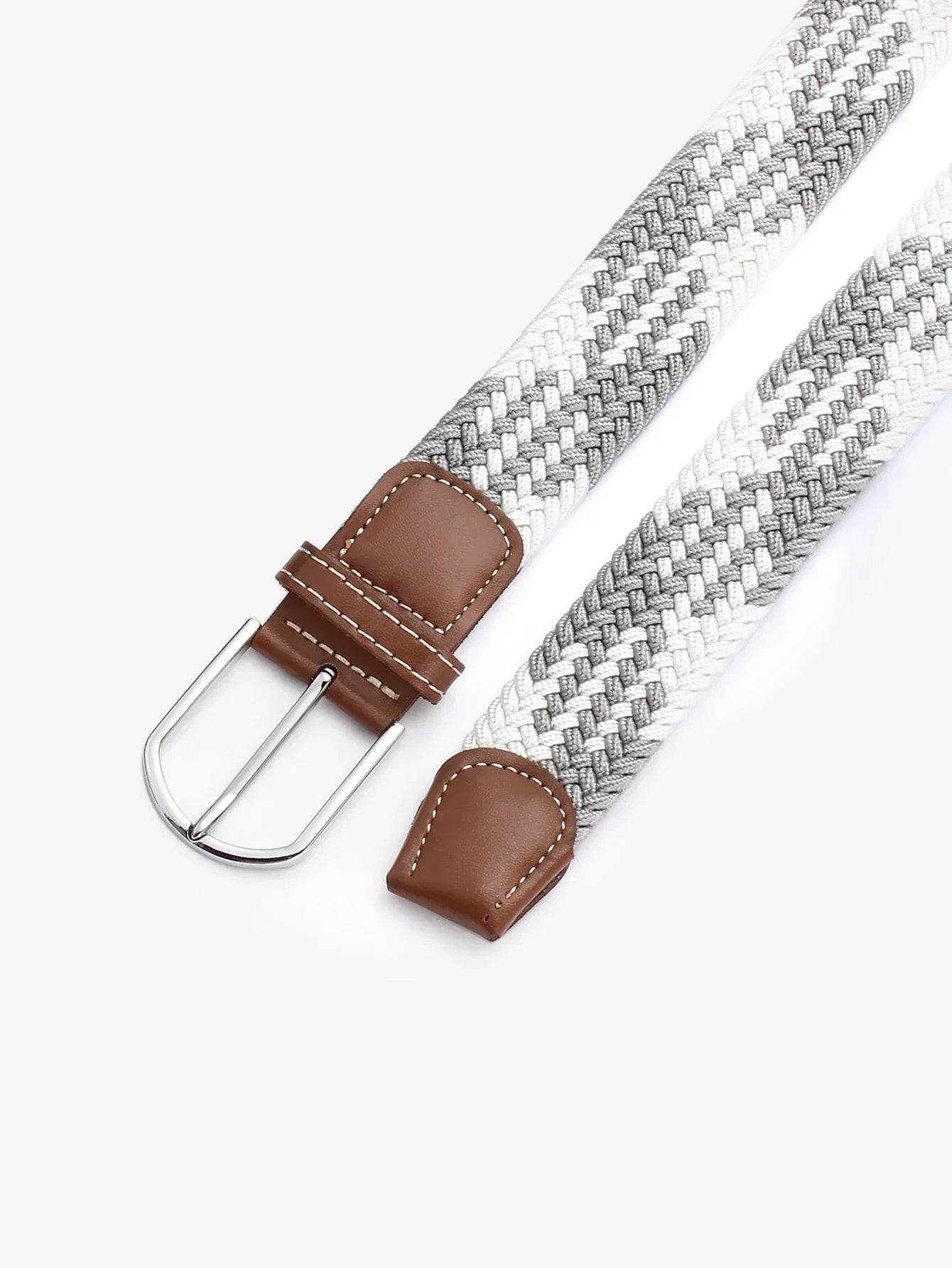 Women Canvas Elastic Fabric Woven Stretch Multicolored Braided Belts