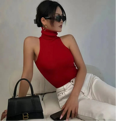Women Summer Knitted Turtleneck Tops