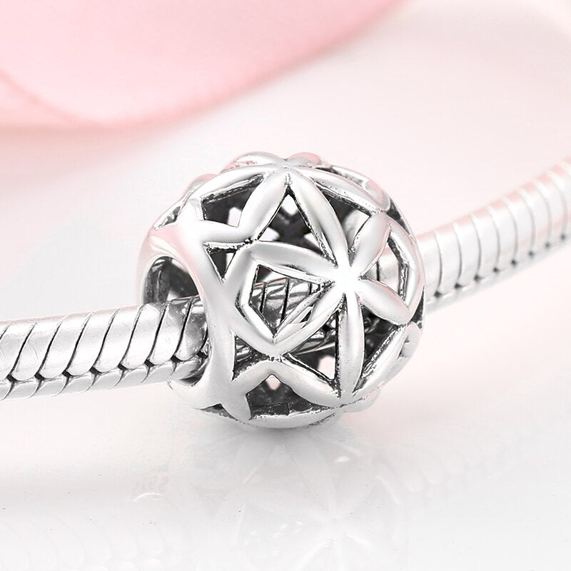 Women Accessories 925 Sterling Silver Ribbon Chocolate Heart Bead Bracelet