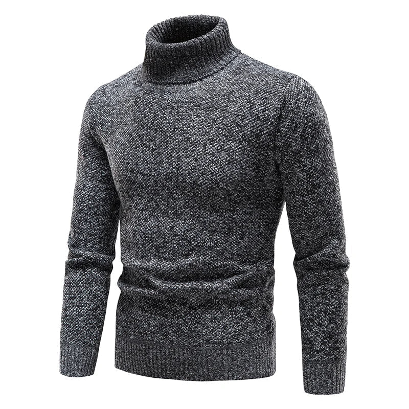 Men Winter Pullover Fleece Turtleneck Sweater